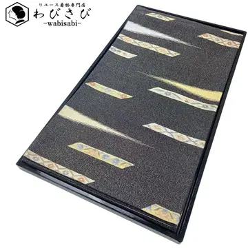 후쿠로 오비 추상 꽃무늬 금은 노을 무늬 금 통과 블랙 컬러 O-4010