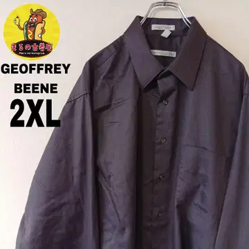 USA 구제 의류 GEOFFREY BEENE 긴팔 버튼 셔츠 2XL 블랙