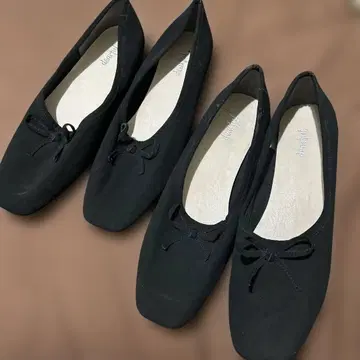 빅 사이즈 블랙 플랫슈즈 2켤레 세트