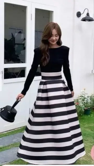 미사용 새상품 Birthday Bash BORDER 롱 스커트 S 사이즈