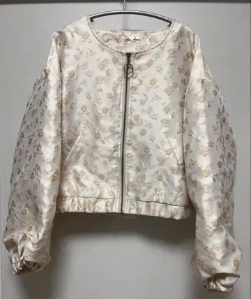 꽃무늬 자카드 직조 블루종