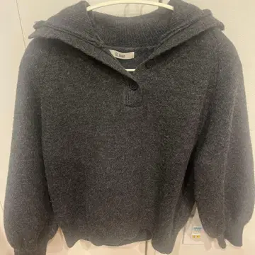 CANAL JEAN El mar 차콜 그레이 울 혼방 풀오버 긴팔