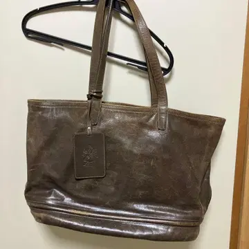 Zeha 다크 브라운 가죽 토트백