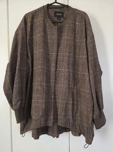 새상품급 melange 노카라 자켓 브라운 계열 체크