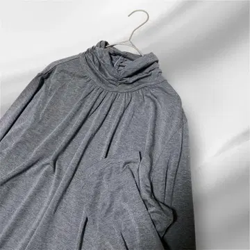 빅 사이즈! 23구 프론트 개더 터틀넥 티셔츠 46