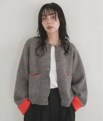 [ LIAN ] 알파카 터치 바이컬러 가디건