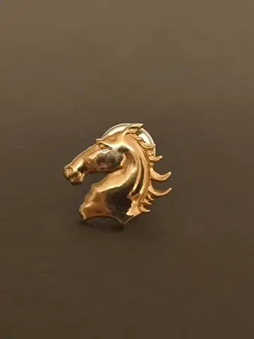 K10 금 골드 말 빈티지 핑 브로치