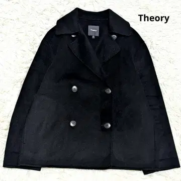 새상품급 Theory 캐시미어 혼방 P 코트 더블 페이스 블랙 S