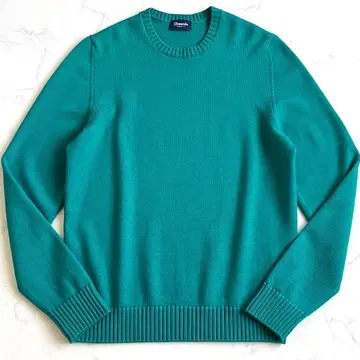 [컨디션 최상] DRUMOUR 8게이지 니트 크루넥 TQ 그린 무지