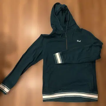 Huf 다크 그린 하프 지퍼 후드티