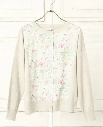 꽃무늬 가디건 MR 사이즈 그레이