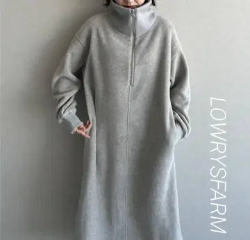 [ 미사용 새상품 ] LOWRYSFARM 플리스 지퍼 원피스 그레이지