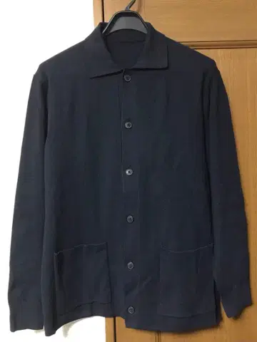 무인양품 워셔블 밀라노 리브 편직 셔츠 가디건 L 네이비