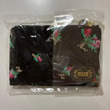FEILER 꽃무늬 파우치 페이러 꽃무늬 자수 파우치 블랙