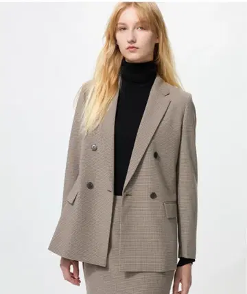 유니클로 더블 자켓 S 브라운