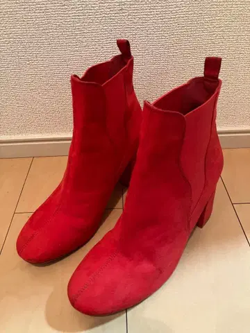 사이드 고어 숏부츠 크리스마스 레드