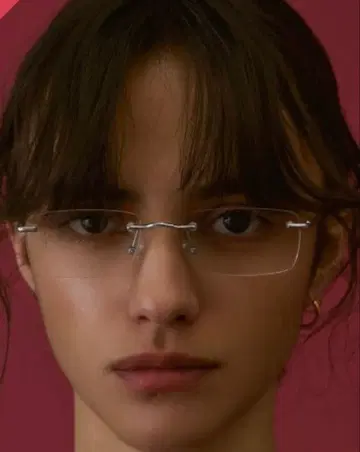 실버 메탈 프레임 무테 안경