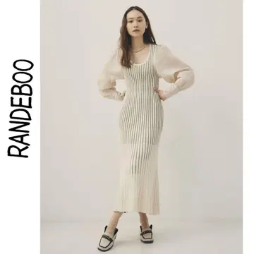 RANDEBOO 투톤 퍼프 드레스 니트 원피스