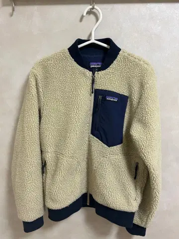 patagonia 플리스 자켓 XS 베이지/네이비