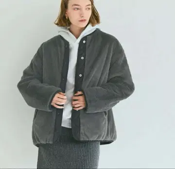 coca 코카 리버서블 퀼팅 블루종 차콜 L 사이즈