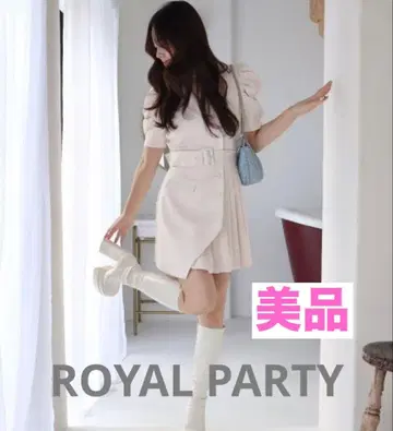 ROYALTY PARTY 퍼프 슬리브 자켓 플리츠 미니 원피스 반팔