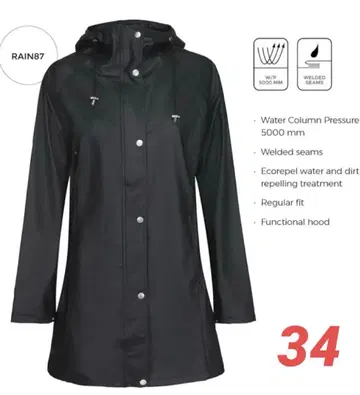 미사용 Ilse Jacobsen RAIN87 레인코트 34
