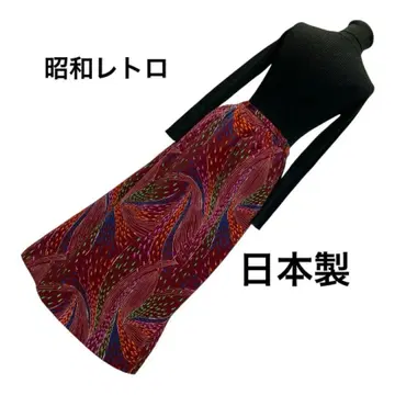 쇼와 레트로 코듀로이 맥시 길이 스커트 허리 전체 밴딩 일본제