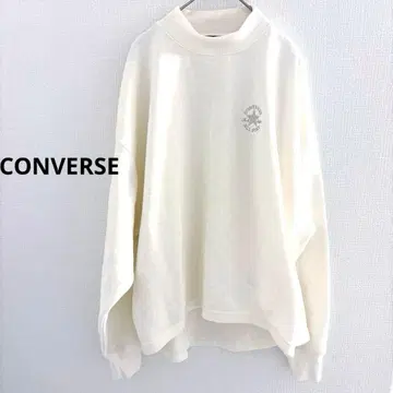 컨버스 화이트 맨투맨 상의 여성용 M CONVERSE