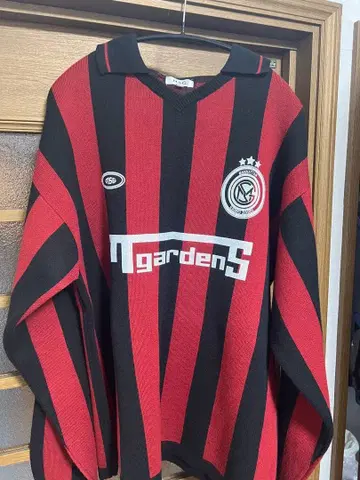 MSG 오버 사이즈 옷깃 배색 자카드 게임 셔츠 니트 유니폼 니트