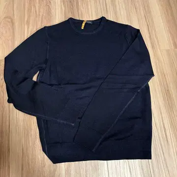 BEAMS F 21 게이지 크루넥 니트 네이비