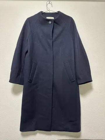 UNITED TOKYO 01 네이비 노카라 롱 코트