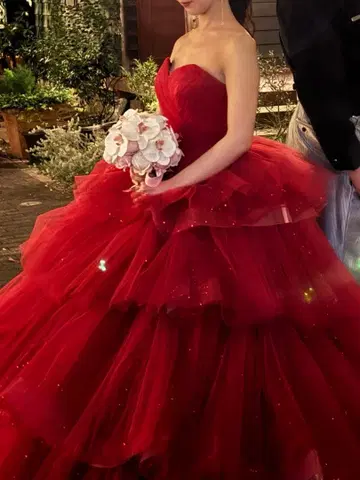 코코멜로디 빨간색 드레스