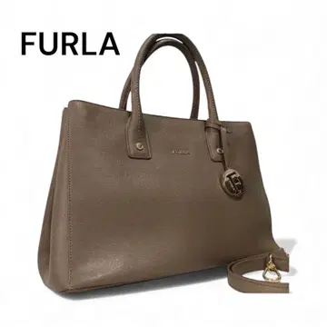 [ 새상품급 ] FURLA 훌라 2way 브라운 가죽 토트백 핸드백