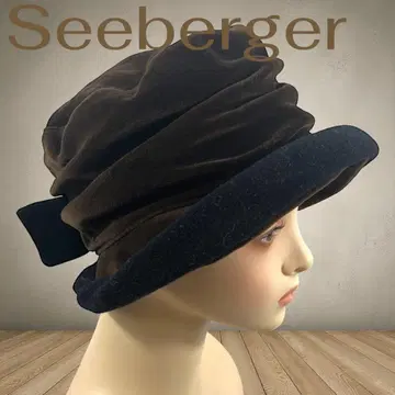 SEEBERGER 브라운 벨벳 햇