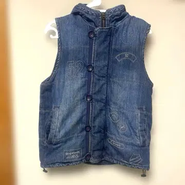 드럭 스토어즈 후드 부착 데님 베스트 size2