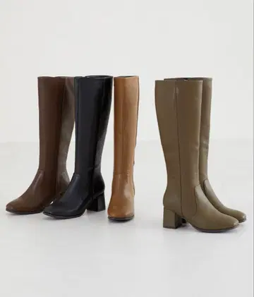 ORiental TRaffic 스퀘어 힐 롱 부츠 블랙