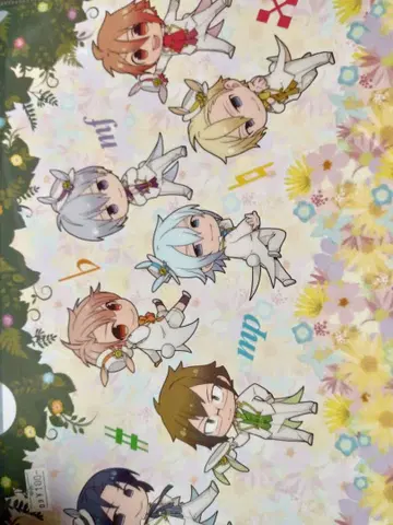 아이들리시 세븐 SD 캐릭터 꽃무늬 A4 클리어 파일