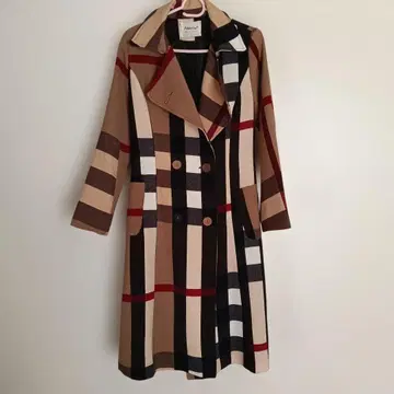 Alidiyour 체크 무늬 더블 버튼 코트