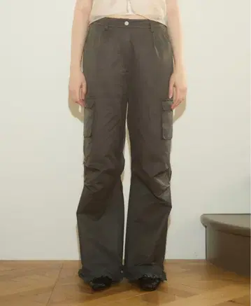 MUGUET 사이드턱 롱 팬츠 그레이