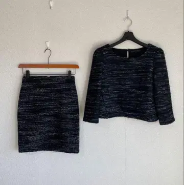 아나이 셋업 모헤어 블랙 트위드 블랙