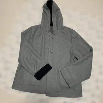 그레이 후드 부착 아우터 M 사이즈