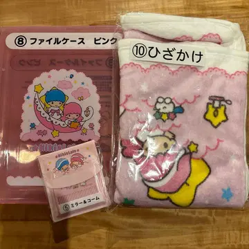 1번 복권 키키라라 핑크 파일 케이스 무릎 담요 거울 & 빗 세트