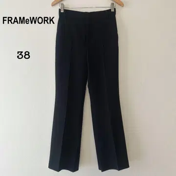 새상품급 프레임워크 더블 크로스 슬릿 팬츠 블랙 38