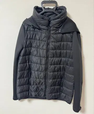 ZARA 다운 절개 다운 후드 부착 블랙