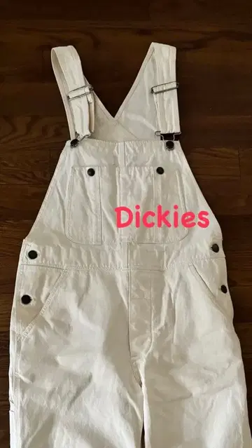 Dickies 화이트 오버롤