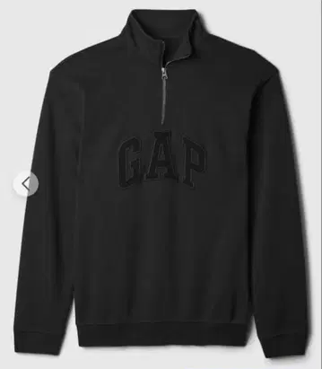 릴랙스 GAP 로고 하프 지퍼 스웨트 셔츠 남성용 블랙 M