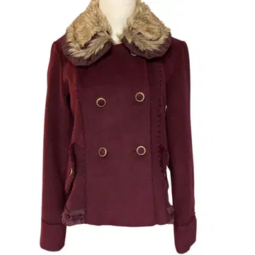 새상품급 엑시즈팜 퍼 달린 울 자켓