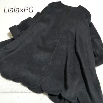 Liala x PG 노카라 코트 스캘럽 루즈핏 울 혼방