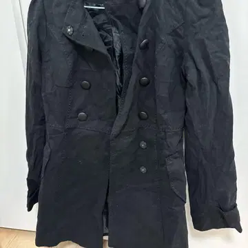 블랙 더블 브레스트 트렌치코트 패션 [ L ]