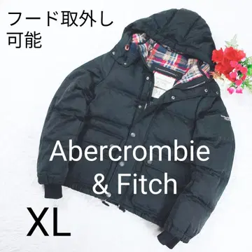 [ 극 레어 XL ] 아바클로 다운 자켓 후드 안감 체크 네이비